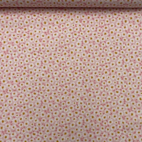 Popeline Little Flower - Rosa Claro