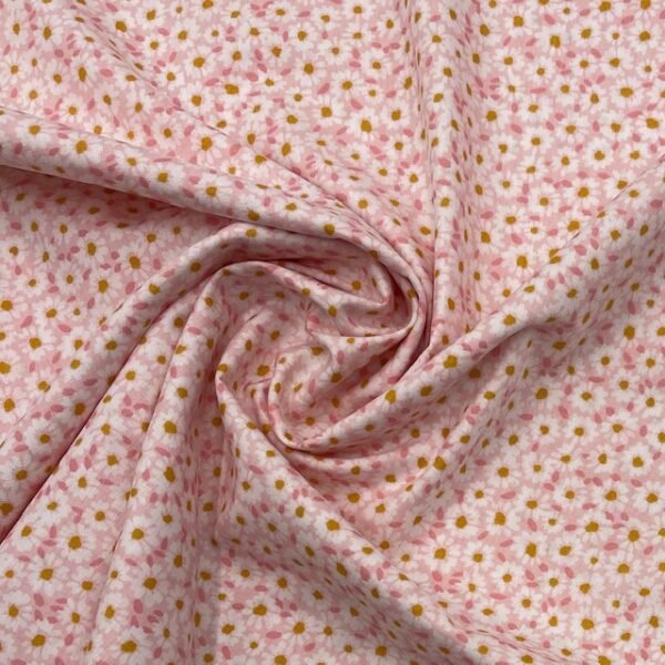 Popeline Little Flower - Rosa Claro