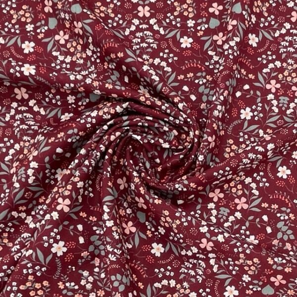 Popeline Lovely Flower - Cereja