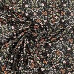 Popeline Lovely Flower - Preto