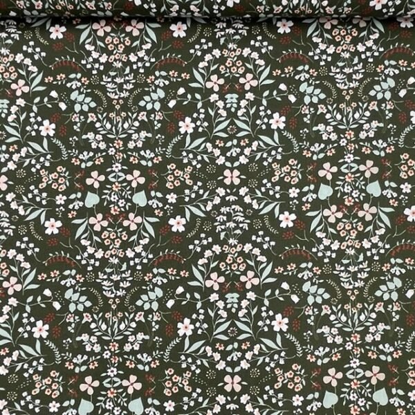 Popeline Lovely Flower - Verde