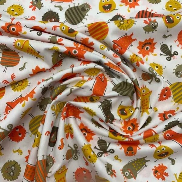 Popeline Monstrinhos - Branco