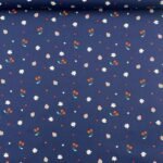 Popeline Morangos e Cerejas - Azul Marinho