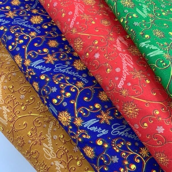 Popeline Natal Glitter - Verde