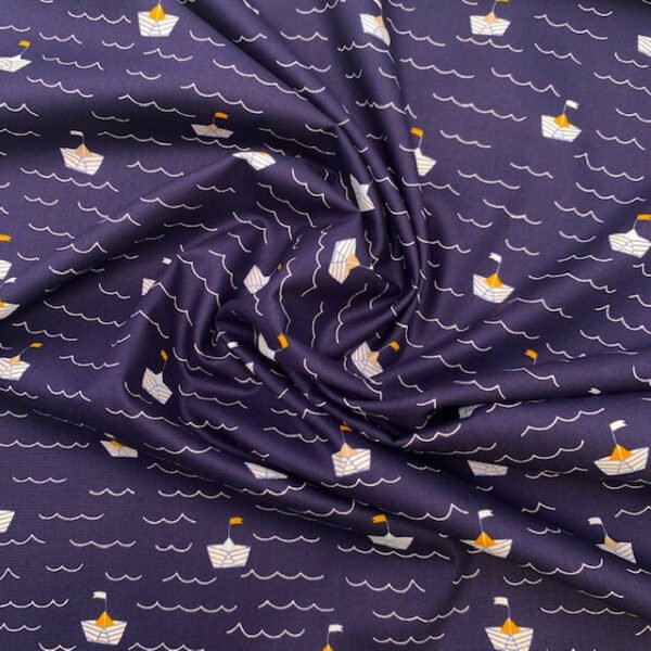 Popeline Navy Boat - Azul Marinho