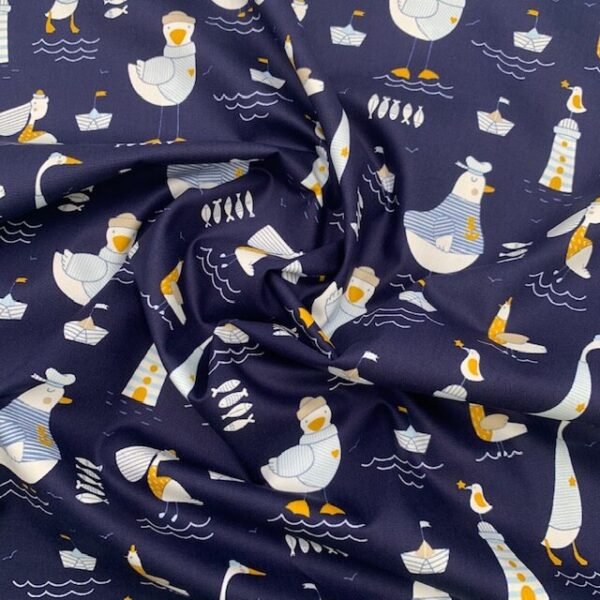 Popeline Navy Duck - Azul Marinho