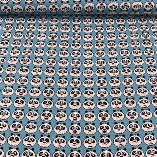 Popeline Panda do Kung Fu - Azul