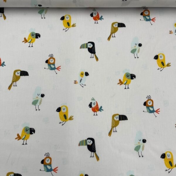 Popeline Papagaio - Branco