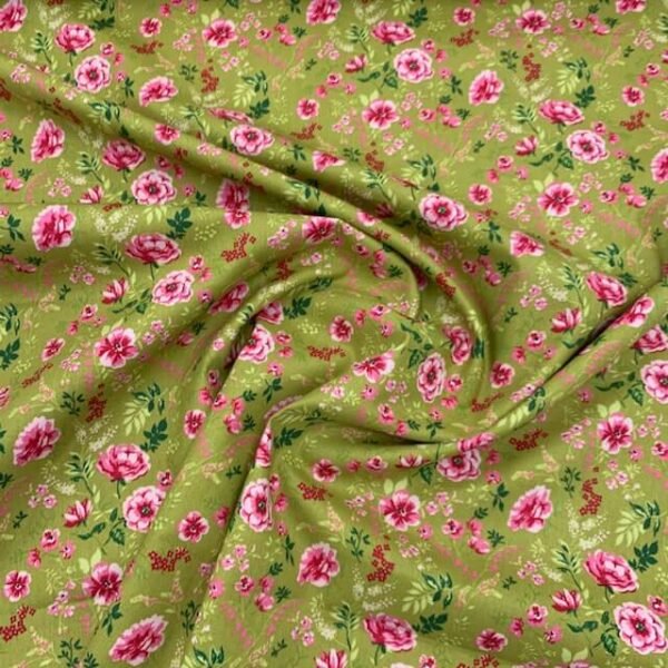 Popeline Pink Rose - Verde Lima