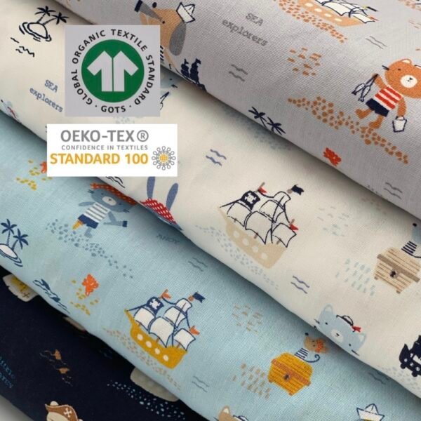 Popeline Pirata - Azul Marinho