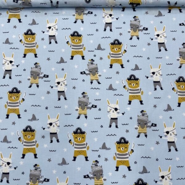 Popeline Piratas - Azul