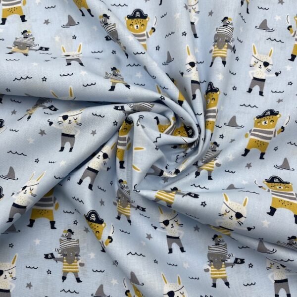 Popeline Piratas - Azul