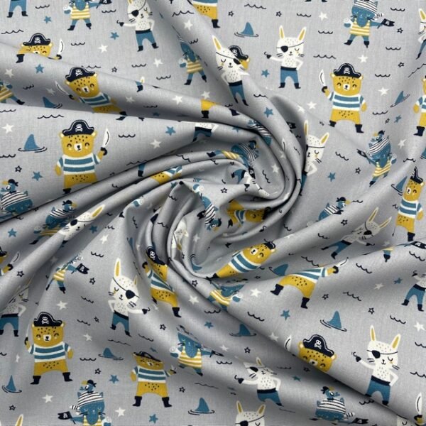 Popeline Piratas - Cinzento