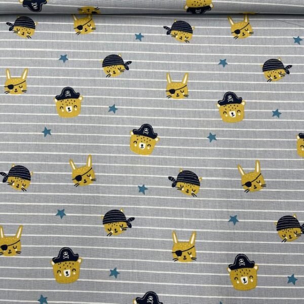 Popeline Piratas - Cinzento