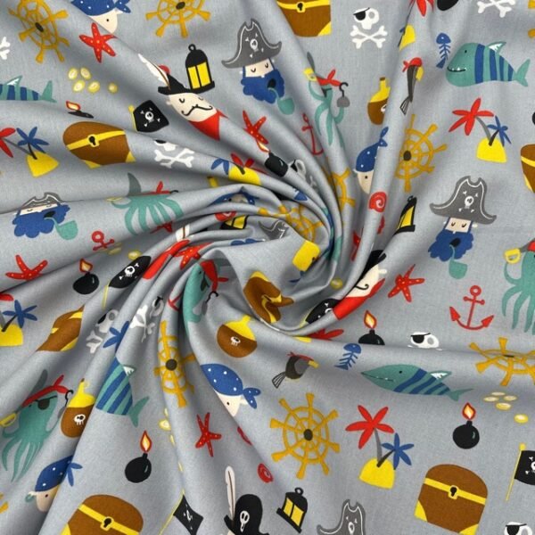 Popeline Piratas - Cinzento