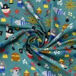 Popeline Piratas - Verde