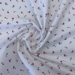 Popeline Resinada Cereja - Branco