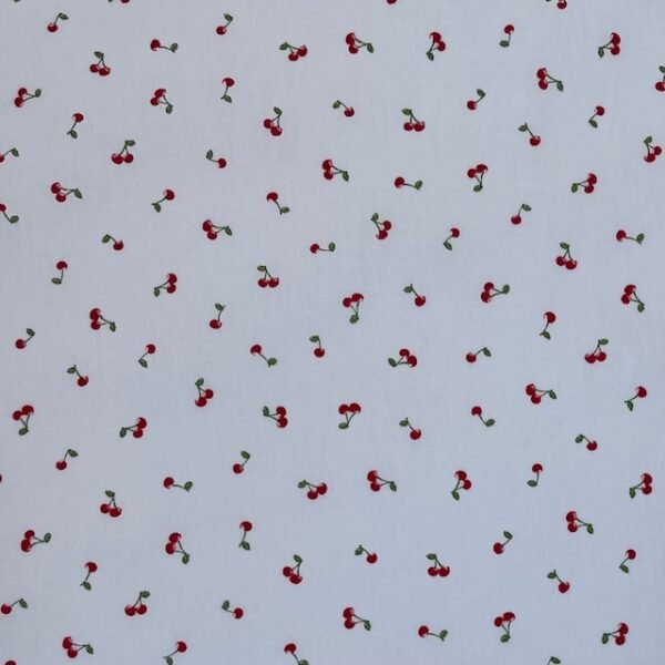 Popeline Resinada Cereja - Branco