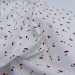 Popeline Resinada Cereja - Branco