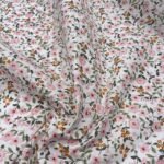 Popeline Resinada Flower - Branco