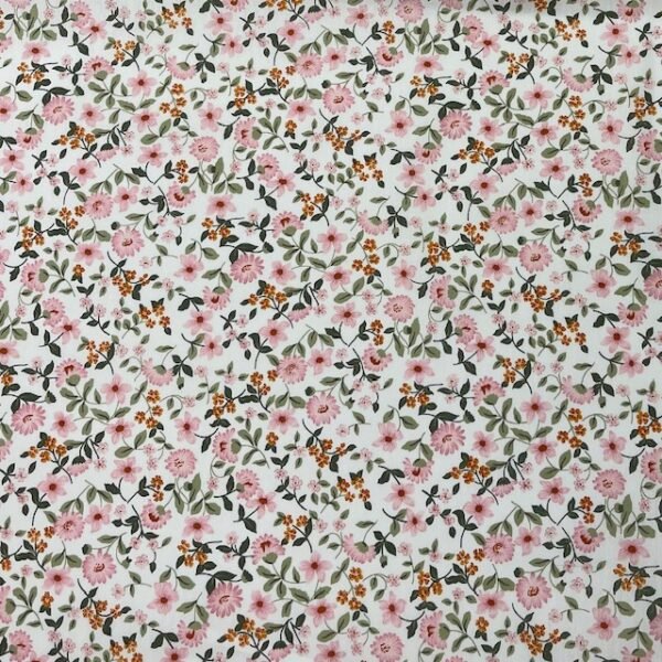 Popeline Resinada Flower - Branco