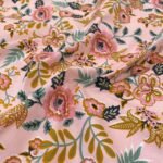 Popeline Resinada Flower - Rosa