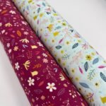 Popeline Resinada Flowers - Cereja