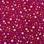 Popeline Resinada Flowers - Cereja