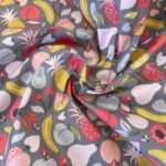 Popeline Resinada Fruit - Cinzento