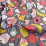 Popeline Resinada Fruit - Cinzento