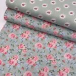 Popeline Roses - Verde Menta