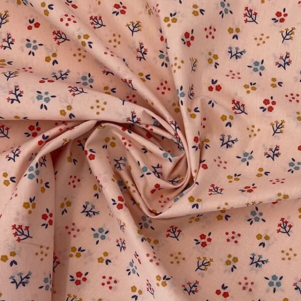 Popeline Small Flower - Salmão