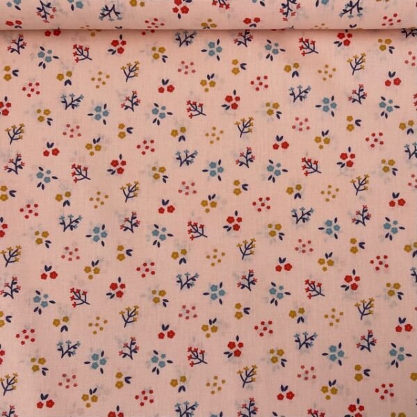 Popeline Small Flower - Salmão