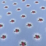 Popeline Small Roses - Azul Claro