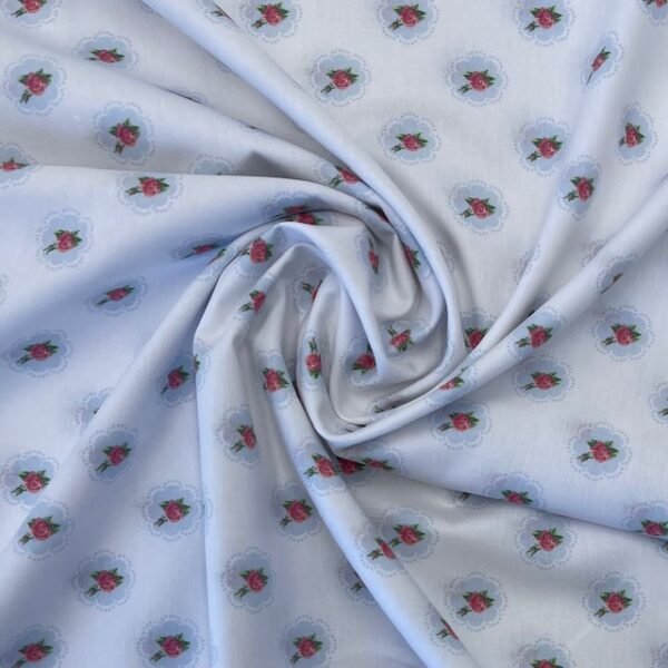 Popeline Small Roses - Branco