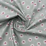 Popeline Small Roses - Verde Menta