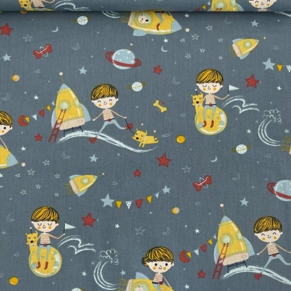 Popeline Space - Azul