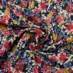 Popeline Summer Flowers - Preto