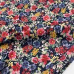 Popeline Summer Flowers - Preto