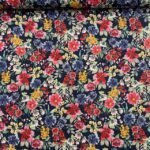 Popeline Summer Flowers - Preto