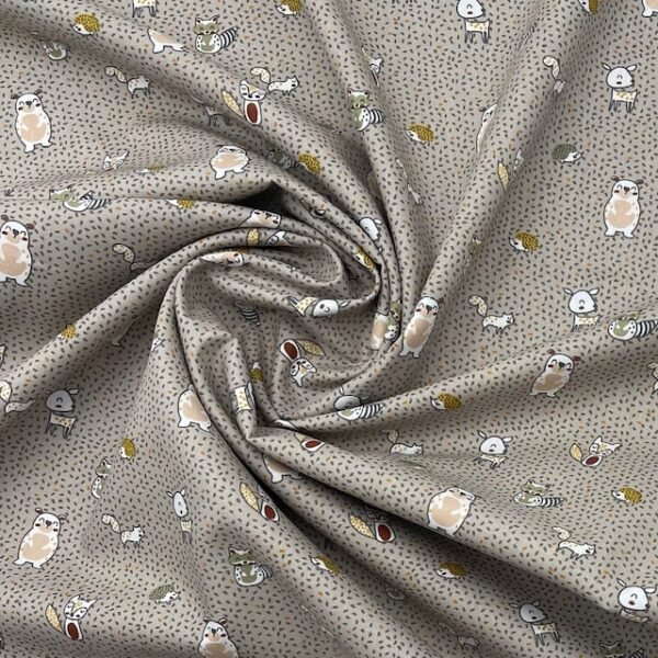 Popeline Sweet Animals - Verde Claro