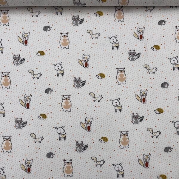 Popeline Sweet Animals - Branco