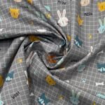 Popeline Sweet Animals - Cinzento