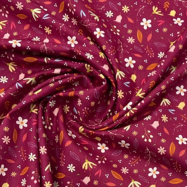 Popeline Sweet Flower - Cereja