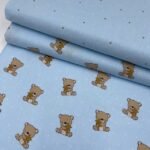 Popeline Teddy Star - Azul