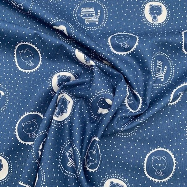 Popeline Teddy Bear - Azul