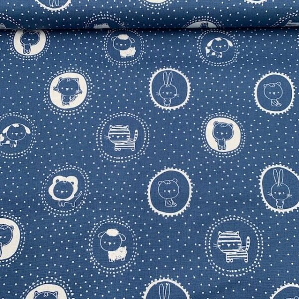 Popeline Teddy Bear - Azul