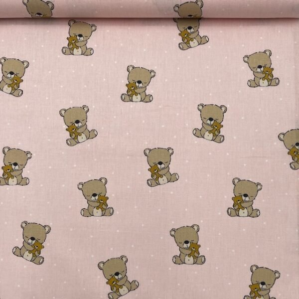 Popeline Teddy Bear - Rosa