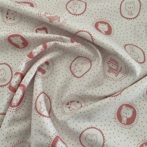 Popeline Teddy Bear - Rosa