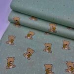 Popeline Teddy Star - Verde